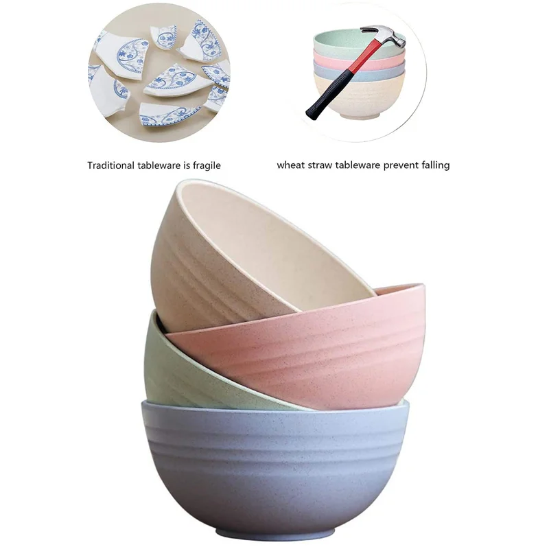 4Pcs 15cm Wheat Straw Bowl Lightweight Bowl Sets Rice Bowl Salad Fruit Noodle Bowl Unbreakable Dishwasher Safe Dinnerware Set
4Pcs 15cm Wheat Straw Bowl Lightweight Bowl Sets Rice Bowl Salad Fruit Noodle Bowl Unbreakable Dishwasher Safe Dinnerware Set