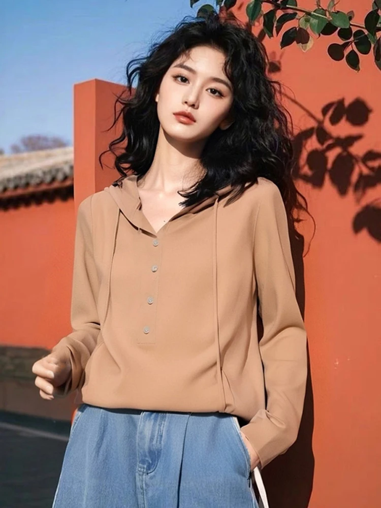 Ele Commute Sle Long Sve f Button Pure Color T-irt Slimming Base Layer irt for Women Straight Cut Hanfu Top
Ele Commute Sle Long Sve f Button Pure Color T-irt Slimming Base Layer irt for Women Straight Cut Hanfu Top