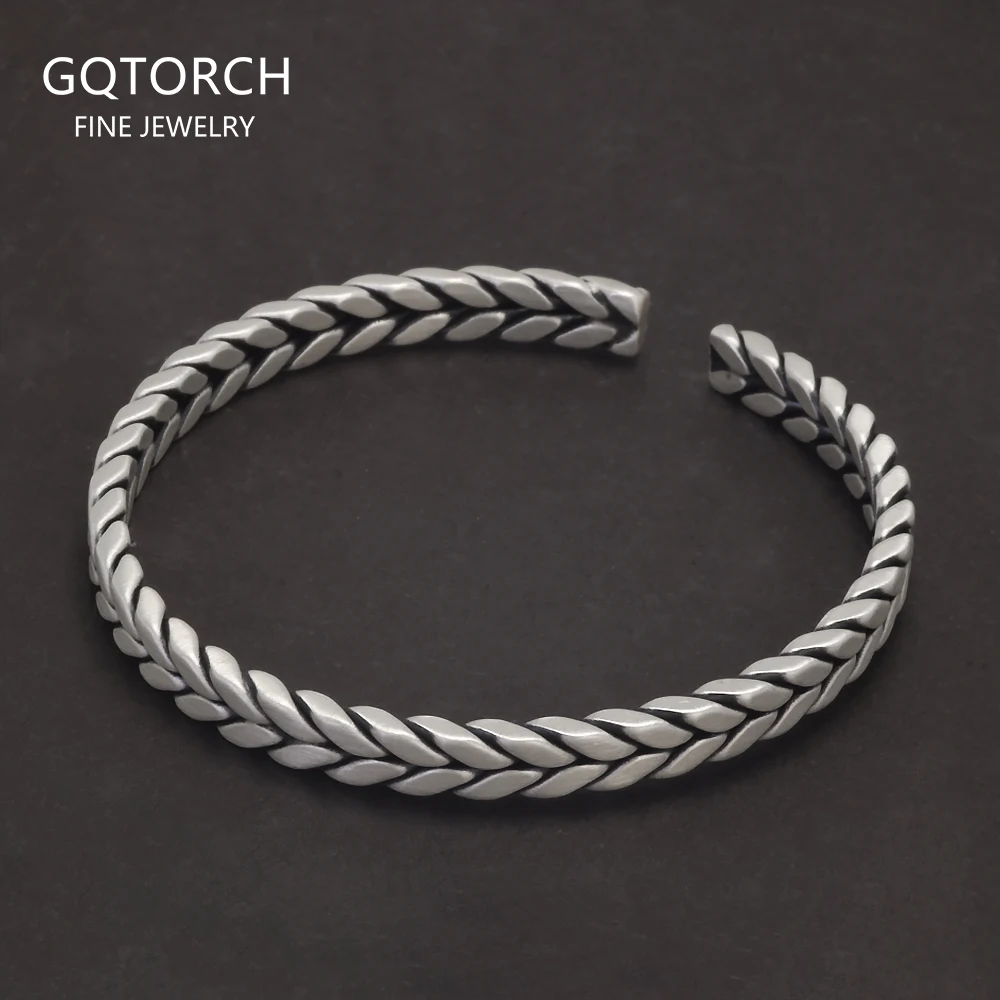 999 Pure Silver Handmade Braided Cuff Bracelet for Women and Men 5.5mm Matte Simple Retro Open Bangle Fashion Party Jewelry
999 Pure Silver Handmade Braided Cuff Bracelet for Women and Men 5.5mm Matte Simple Retro Open Bangle Fashion Party Jewelry