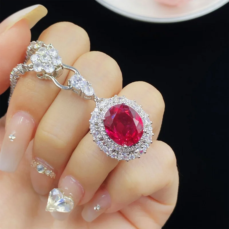 High-end Oval Red Corundum Fashion Three-piece Full Diamond Open Ring Women's Elegant Pendant Earrings Set
High-end Oval Red Corundum Fashion Three-piece Full Diamond Open Ring Women's Elegant Pendant Earrings Set