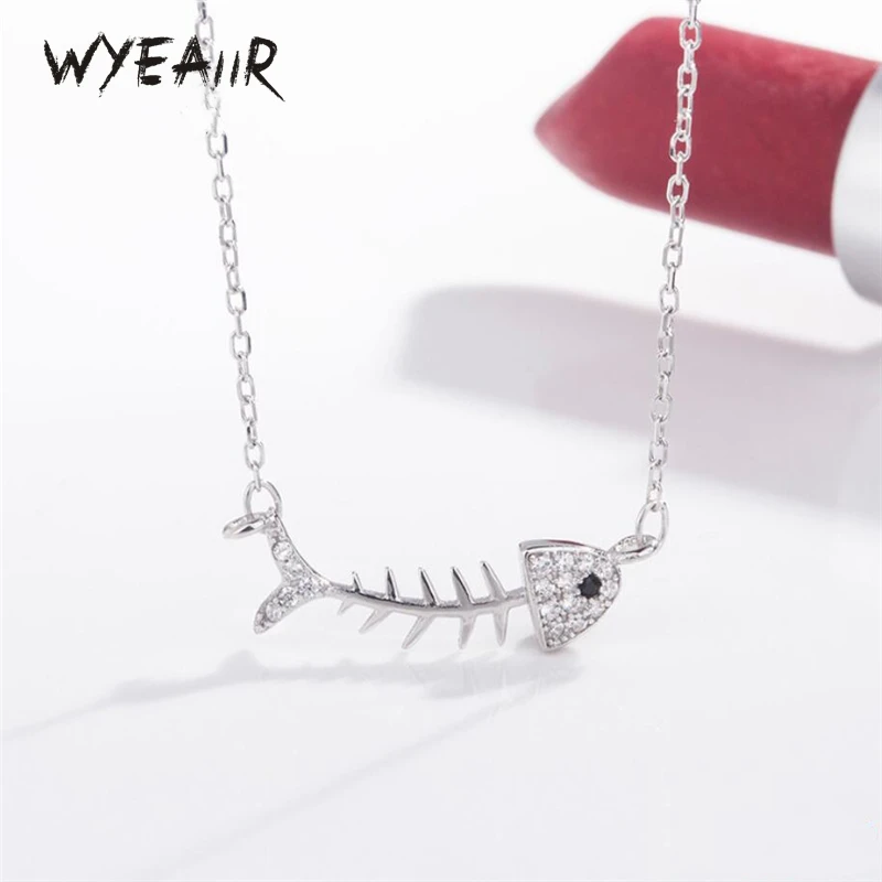 WYEAIIR 925 Sterling Silver Creative Zircon Shiny Fishbone INS Fine Jewelry Luxury Female Necklace For Women Party Birthday Gift
WYEAIIR 925 Sterling Silver Creative Zircon Shiny Fishbone INS Fine Jewelry Luxury Female Necklace For Women Party Birthday Gift