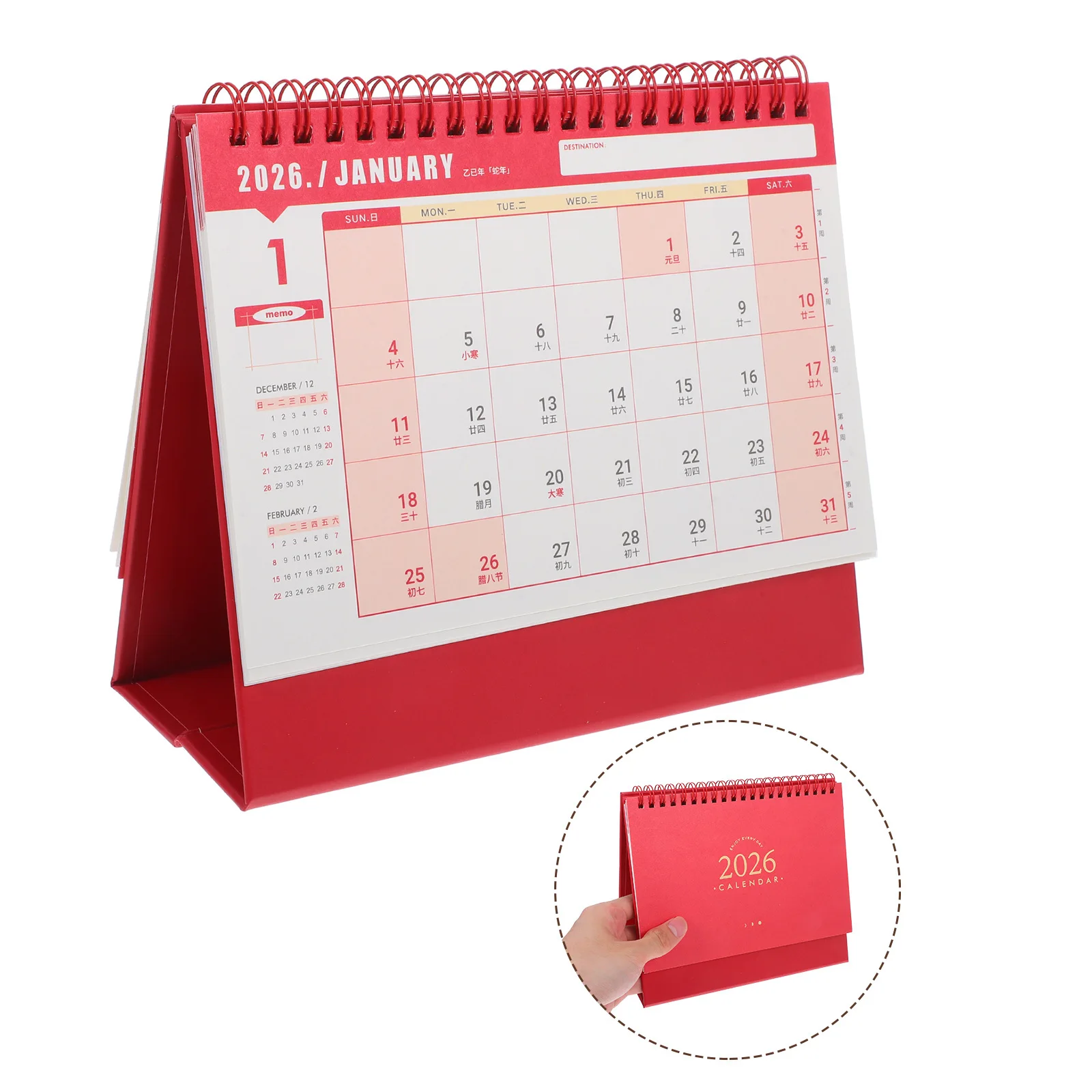 Minimalist 2026 Desk Calendar Small Standing Desktop Calendar Twin-Wire Binding Monthly Planner for Office Home School Daily Use
Minimalist 2026 Desk Calendar Small Standing Desktop Calendar Twin-Wire Binding Monthly Planner for Office Home School Daily Use