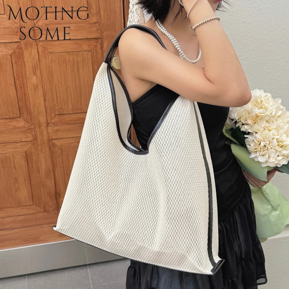 Motingsome Summer Bag Oversized Designer Bags Women Handbag Luxury Mesh Fabric with Cow Leather Beach Tote Black Purse 2025 New
Motingsome Summer Bag Oversized Designer Bags Women Handbag Luxury Mesh Fabric with Cow Leather Beach Tote Black Purse 2025 New