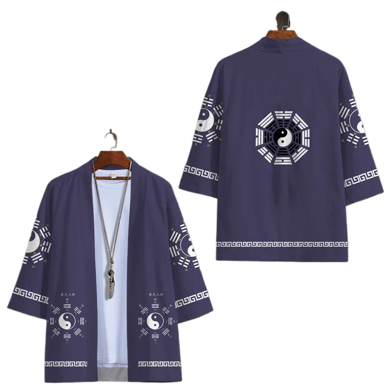 Summer Thin Bagua Print Cloak Coat Men's Chinese Style 5/4 Sleeve Taoist Robe China-Chic Casual Shirt Coat
Summer Thin Bagua Print Cloak Coat Men's Chinese Style 5/4 Sleeve Taoist Robe China-Chic Casual Shirt Coat