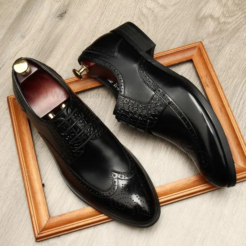 Brand Mens Business Genuine Leather Shoes Fashion Wedding Oxfords Lace-up Pointed Toe Black Brown Coffee Brogues Dress Shoes
Brand Mens Business Genuine Leather Shoes Fashion Wedding Oxfords Lace-up Pointed Toe Black Brown Coffee Brogues Dress Shoes