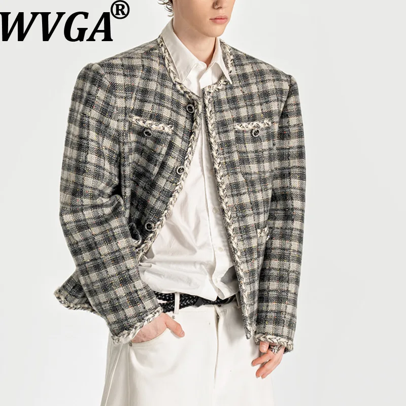 WVGA Spring Autumn New Man Tide Plaid Trendy O-Neck Short Jacket Niche Chic Casual Padded Shoulder Long Sleeved Coats Ins W14684
WVGA Spring Autumn New Man Tide Plaid Trendy O-Neck Short Jacket Niche Chic Casual Padded Shoulder Long Sleeved Coats Ins W14684