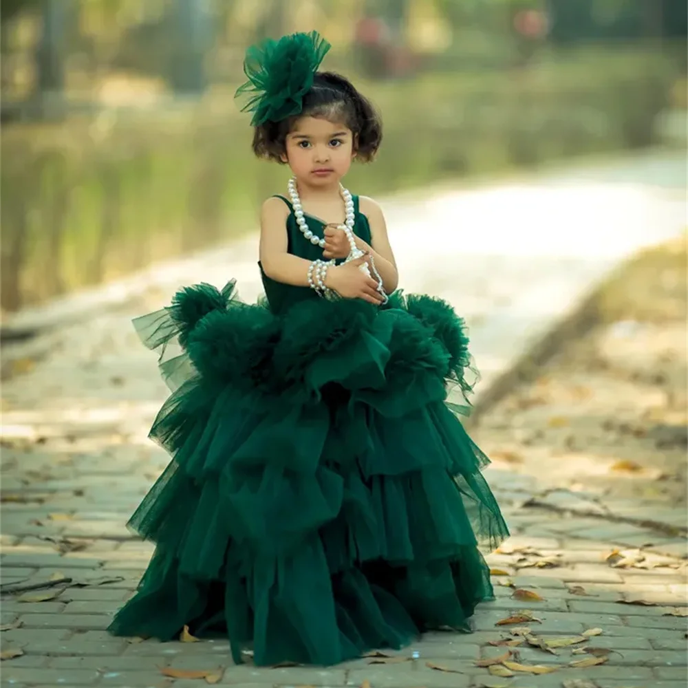 Spaghetti Strap Sleeveless Pleat Long Ball Flower Girl Dress Floor Length Sweep Train Formal First Communion Gown Customized
Spaghetti Strap Sleeveless Pleat Long Ball Flower Girl Dress Floor Length Sweep Train Formal First Communion Gown Customized
