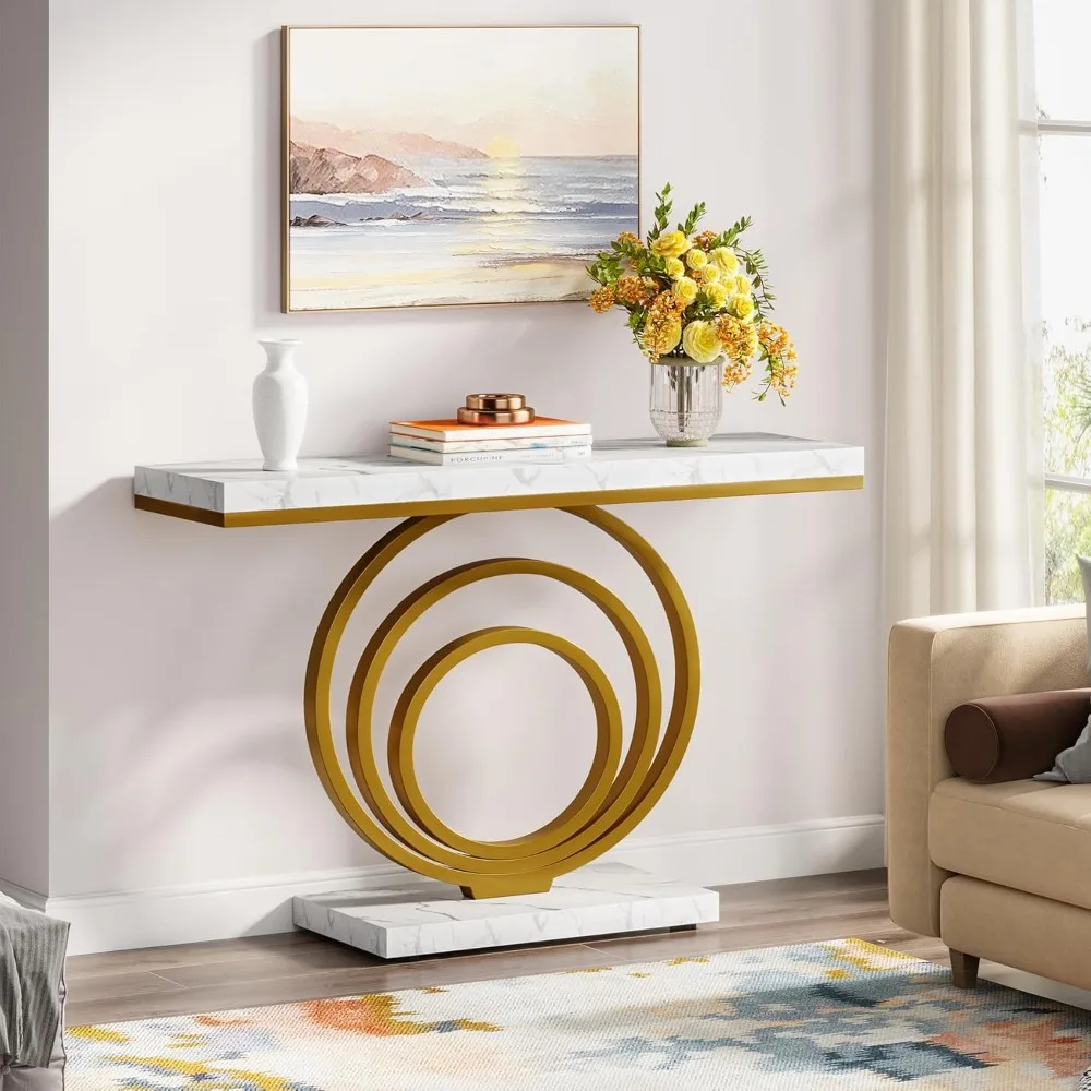 41-Inch Gold Entryway Table, Modern Console Table Narrow Long, Contemporary Accent Table for Living Room, Hallway
41-Inch Gold Entryway Table, Modern Console Table Narrow Long, Contemporary Accent Table for Living Room, Hallway
