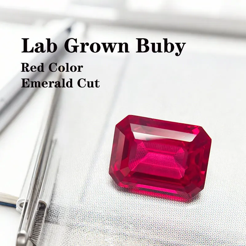 Lab Grown Ruby Emerald Cut Red Color Charms Gemstone Diy Advanced Jewelry Rings Earrings Making with Certificate Wholesale
Lab Grown Ruby Emerald Cut Red Color Charms Gemstone Diy Advanced Jewelry Rings Earrings Making with Certificate Wholesale