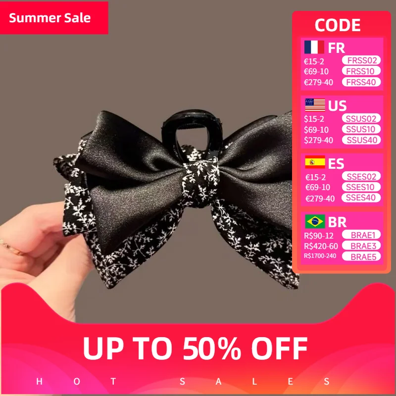 Floral Bow Grab Clip Women 2025 New Retro Temperament Back Head Shark Clip Hairpin Headdress Hair Accessories for Women 나비집게
Floral Bow Grab Clip Women 2025 New Retro Temperament Back Head Shark Clip Hairpin Headdress Hair Accessories for Women 나비집게