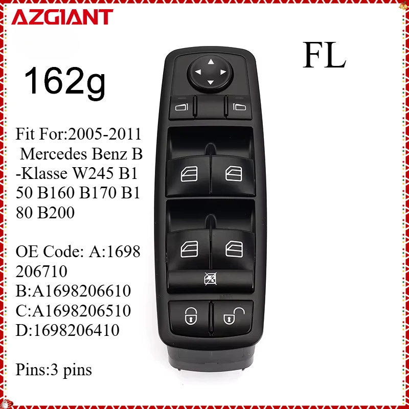For Mercedes Benz 2005-2011 B-Klasse W245 B150 B160 B170 B180 B200 Power Window Glass Lifter Controller Front Left Main Switch
For Mercedes Benz 2005-2011 B-Klasse W245 B150 B160 B170 B180 B200 Power Window Glass Lifter Controller Front Left Main Switch