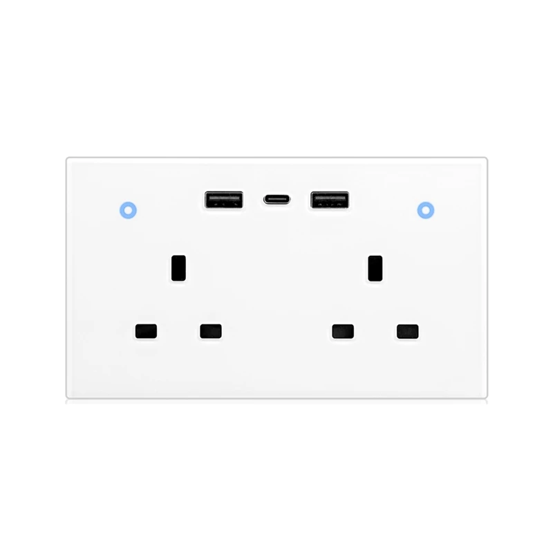 Tuya Smart Wall Socket UK Outlet 13A Touch Switch USB Type-C Charging Ports Wifi Remote Energy Monitoring For Alexa UK Plug
Tuya Smart Wall Socket UK Outlet 13A Touch Switch USB Type-C Charging Ports Wifi Remote Energy Monitoring For Alexa UK Plug