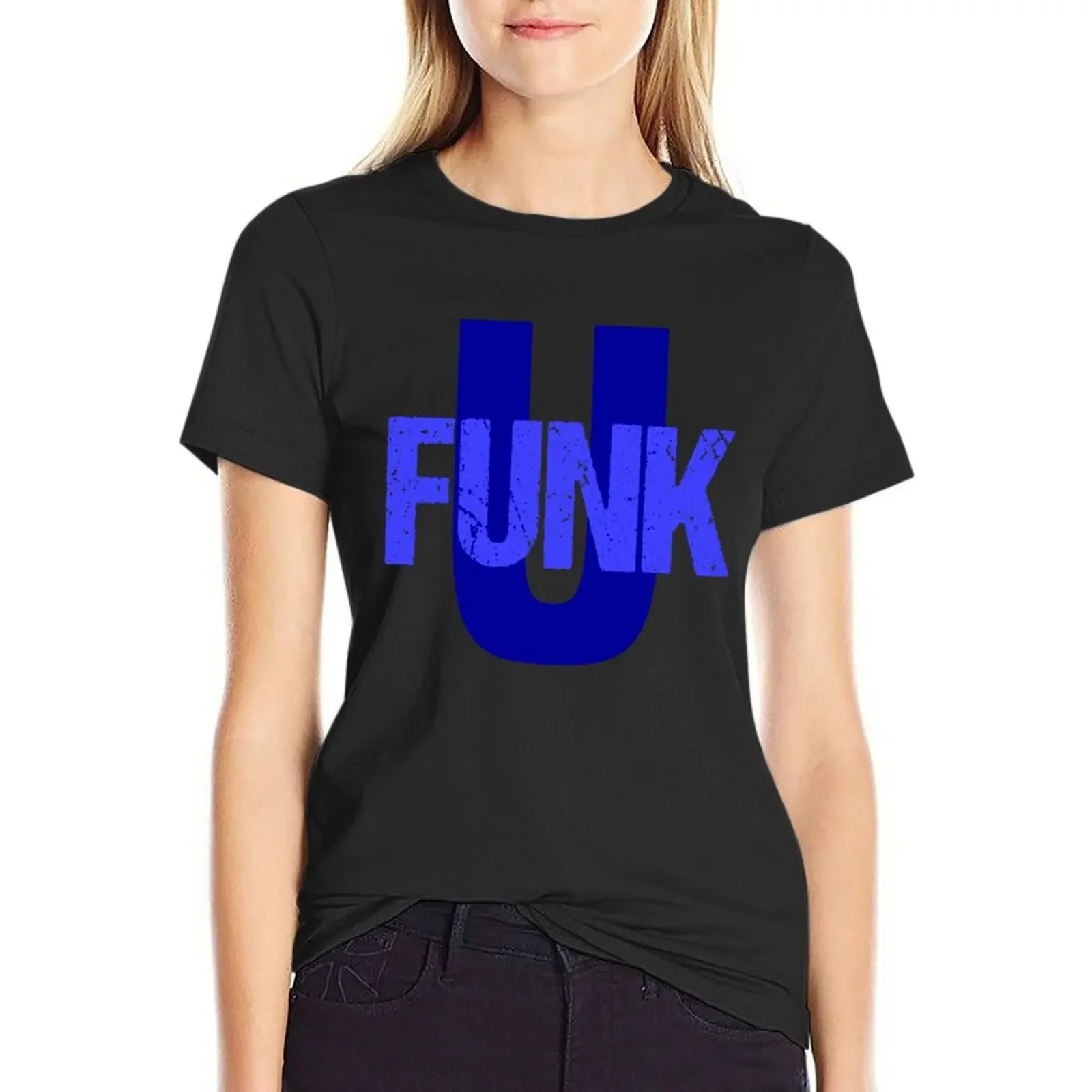 Funk U (blue design - black background) T-Shirt tops kawaii clothes korean fashion t shirts for Women loose fit
Funk U (blue design - black background) T-Shirt tops kawaii clothes korean fashion t shirts for Women loose fit