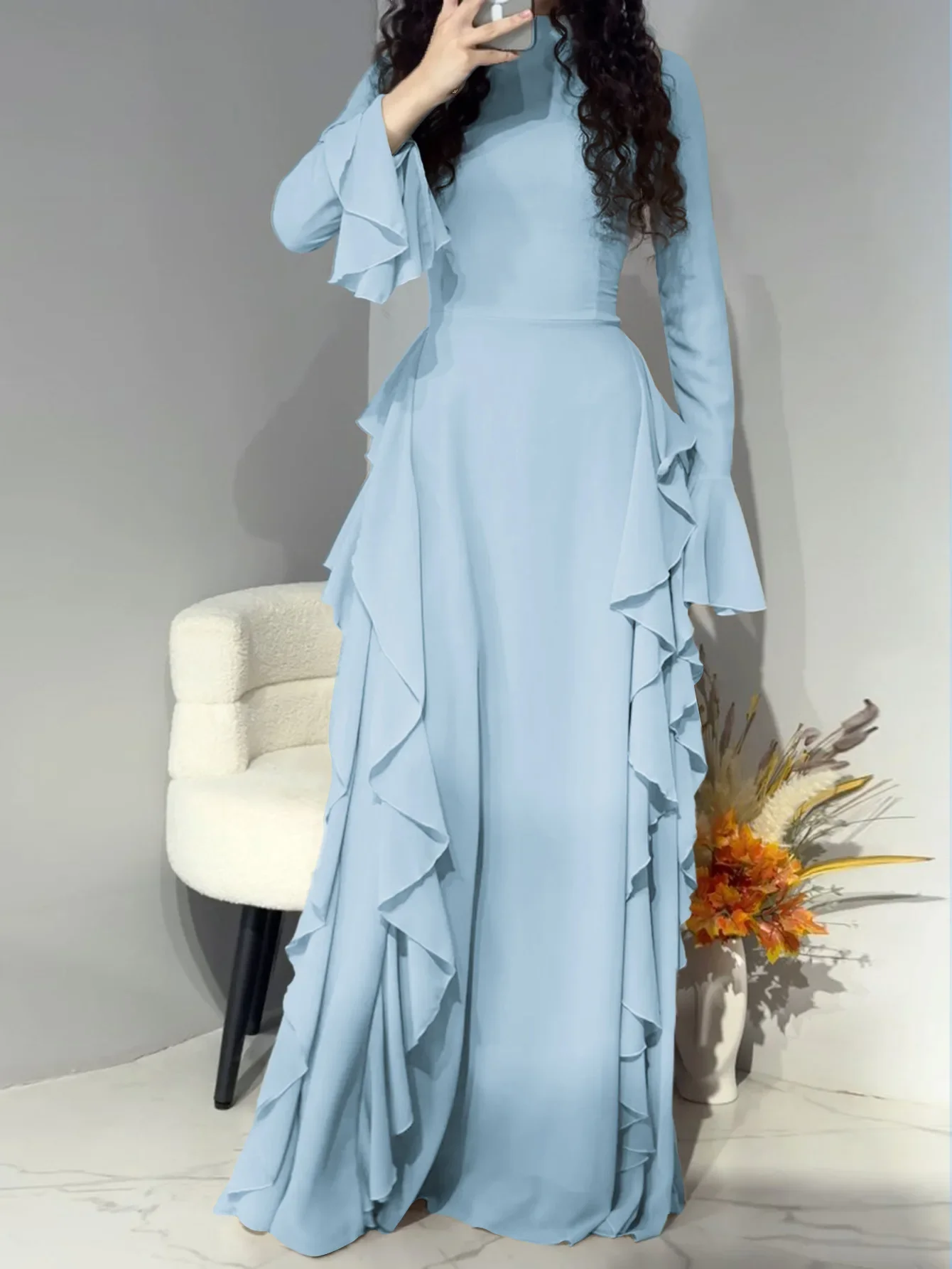 Eid Women Dress Muslim Abaya Ruffle Long Dresses Solid Vestido Largos Party Caftan Jalabiya Ramadan Dubai Kaftan Arab Robe 2025
Eid Women Dress Muslim Abaya Ruffle Long Dresses Solid Vestido Largos Party Caftan Jalabiya Ramadan Dubai Kaftan Arab Robe 2025