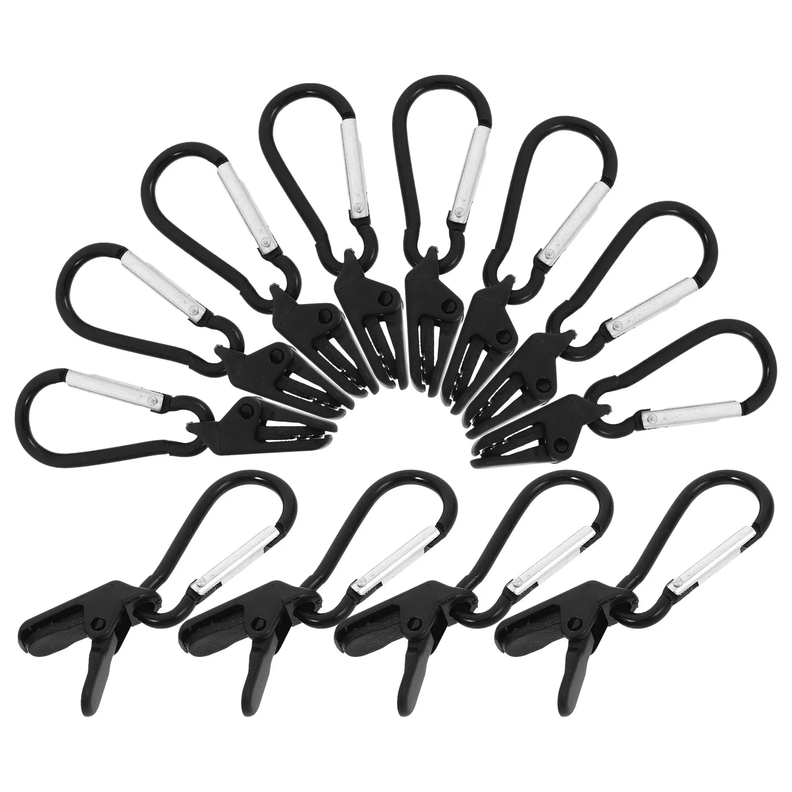 12 pcs Tent Clips Windproof Fixing Clamps Shade Sail Tarp Accessories Camping Hardware Black Buckle Duckbill Design Lightweight
12 pcs Tent Clips Windproof Fixing Clamps Shade Sail Tarp Accessories Camping Hardware Black Buckle Duckbill Design Lightweight