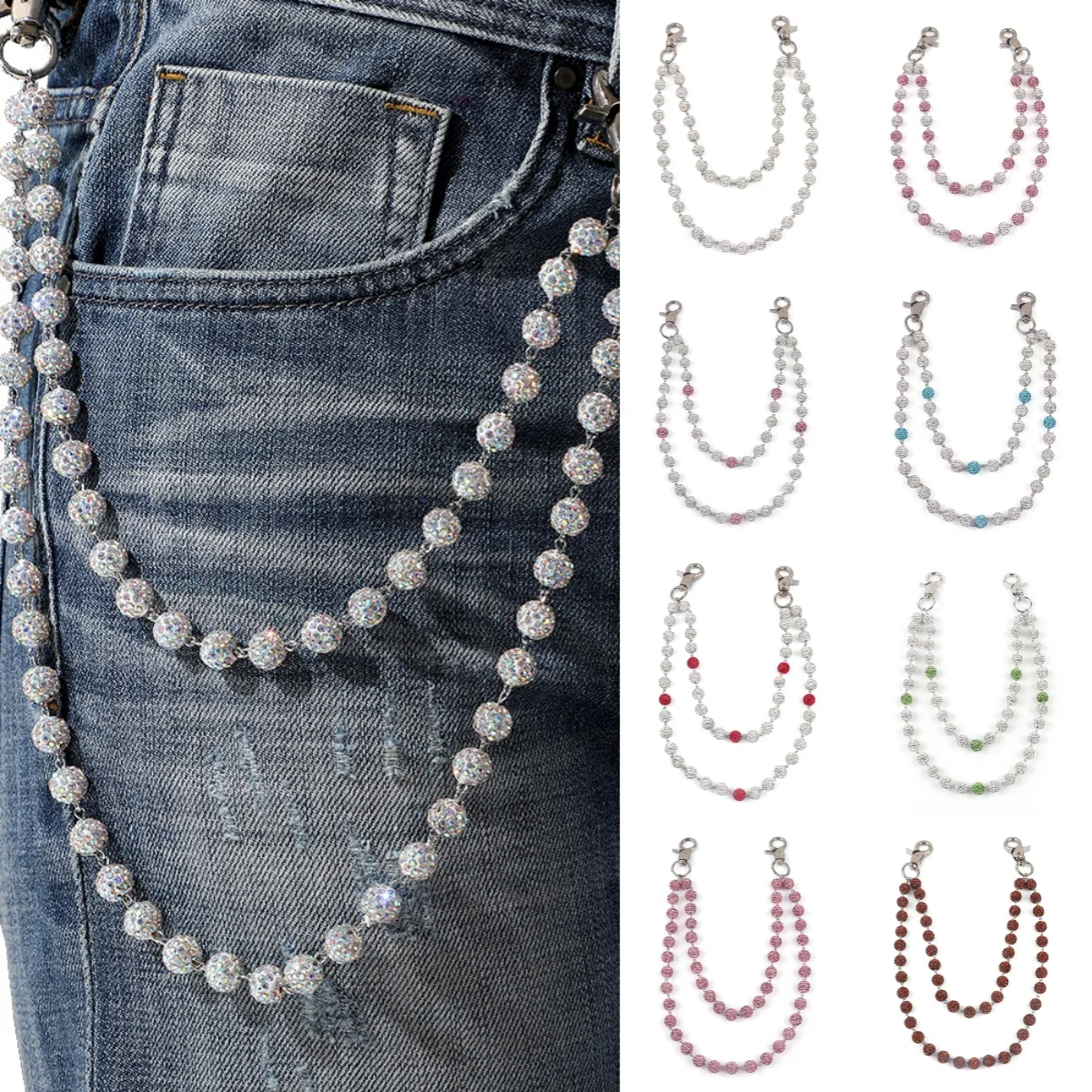 Модный брелок со стразами, кошелек, поясная цепочка, брюки, хипстерские брюки, джинсовая цепочка для женщин и мужчин, рок-ювелирные изделия, аксессуары
Модный брелок со стразами, кошелек, поясная цепочка, брюки, хипстерские брюки, джинсовая цепочка для женщин и мужчин, рок-ювелирные изделия, аксессуары