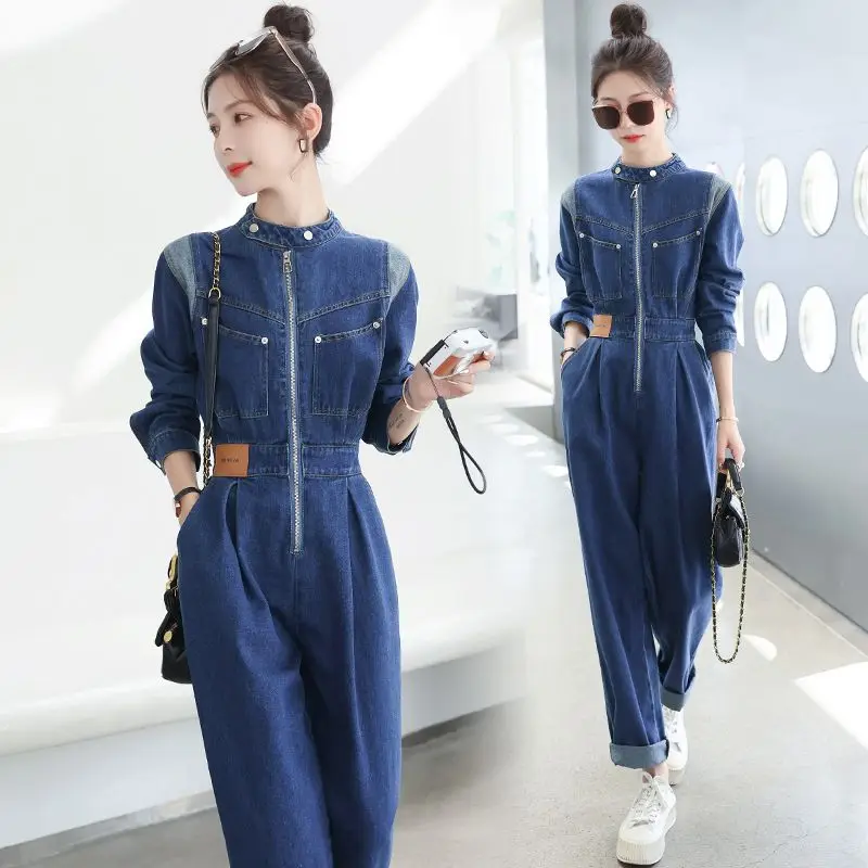 Spring 2023 Women's Casual Loose Fitting Long Sve Denim Overalls High Waist Trousers Suiting Workwear Pants
Spring 2023 Women's Casual Loose Fitting Long Sve Denim Overalls High Waist Trousers Suiting Workwear Pants