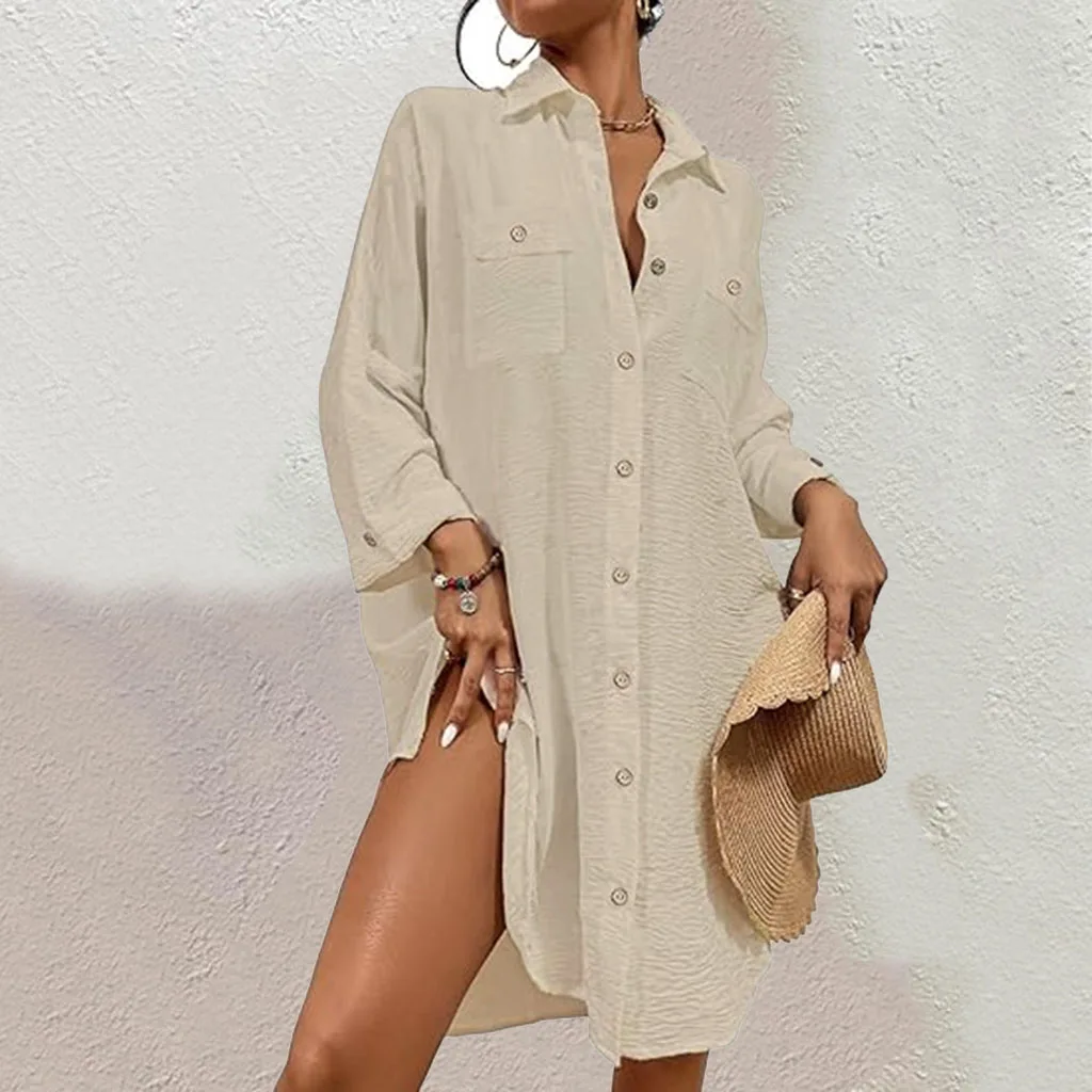 Women's modern swimsuit smock shirt Button up shirt dress top
Women's modern swimsuit smock shirt Button up shirt dress top