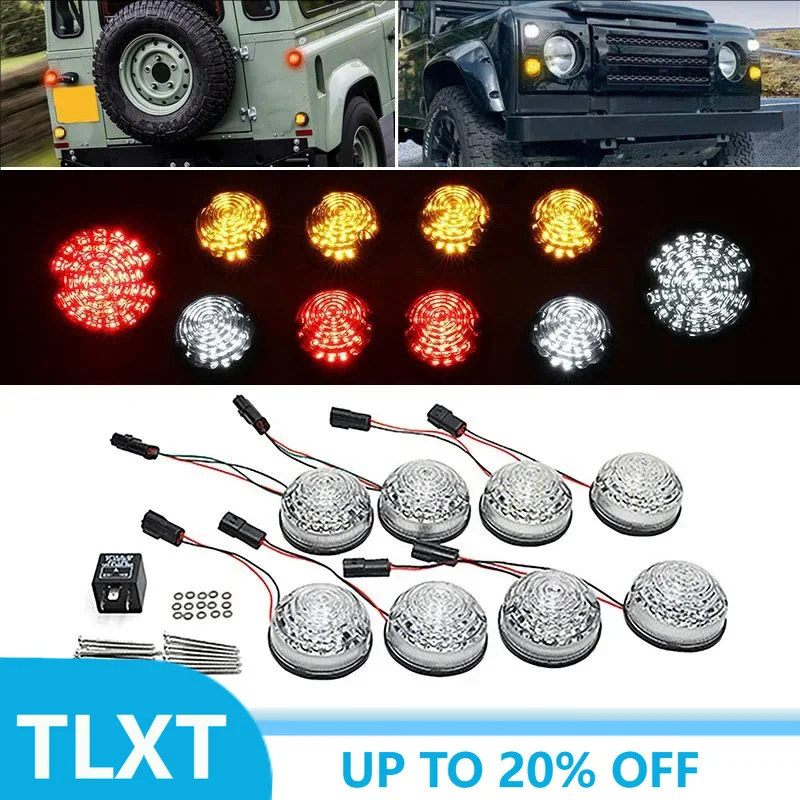 10Pcs/Set Modified LED Signal Lamps Reversing Tail Light Turn Signal Lamp Fit For Land Rover Defender 90/110 1983-1990/1990-2016
10Pcs/Set Modified LED Signal Lamps Reversing Tail Light Turn Signal Lamp Fit For Land Rover Defender 90/110 1983-1990/1990-2016