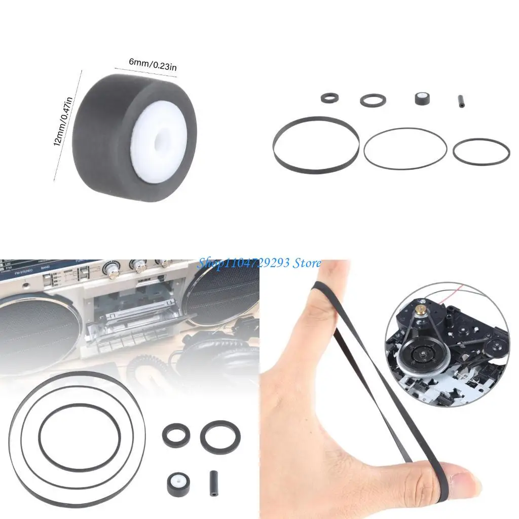 Y2GD Recorder Rubber Belts Mix Cassette Rubber Square Belt Cassette Recorder Repair Maintenance Pinch Roller Set for GF6060
Y2GD Recorder Rubber Belts Mix Cassette Rubber Square Belt Cassette Recorder Repair Maintenance Pinch Roller Set for GF6060