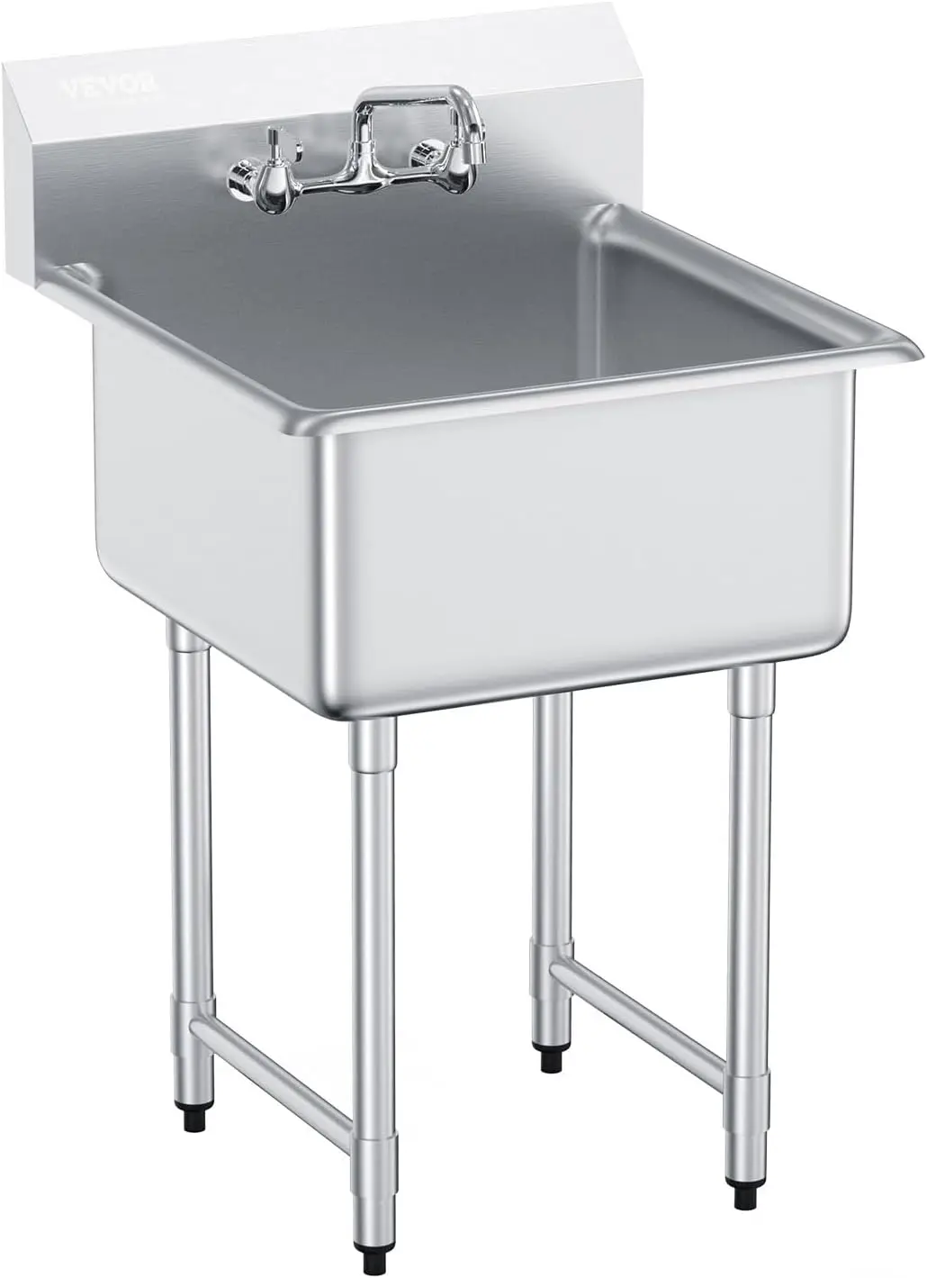 Stainless Steel Prep & Utility Sink, 1 Compartment Free Standing Small Sink Include Faucet & legs, 27"x24" Commercial Single Bow
Stainless Steel Prep & Utility Sink, 1 Compartment Free Standing Small Sink Include Faucet & legs, 27"x24" Commercial Single Bow