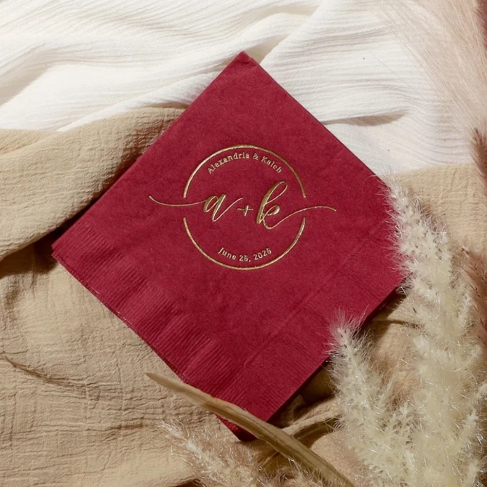 Personalized Wedding Napkins, Circle Monogram Initial, Engagement Party Beverage Napkins, Cocktail Napkins, 50Pcs
Personalized Wedding Napkins, Circle Monogram Initial, Engagement Party Beverage Napkins, Cocktail Napkins, 50Pcs