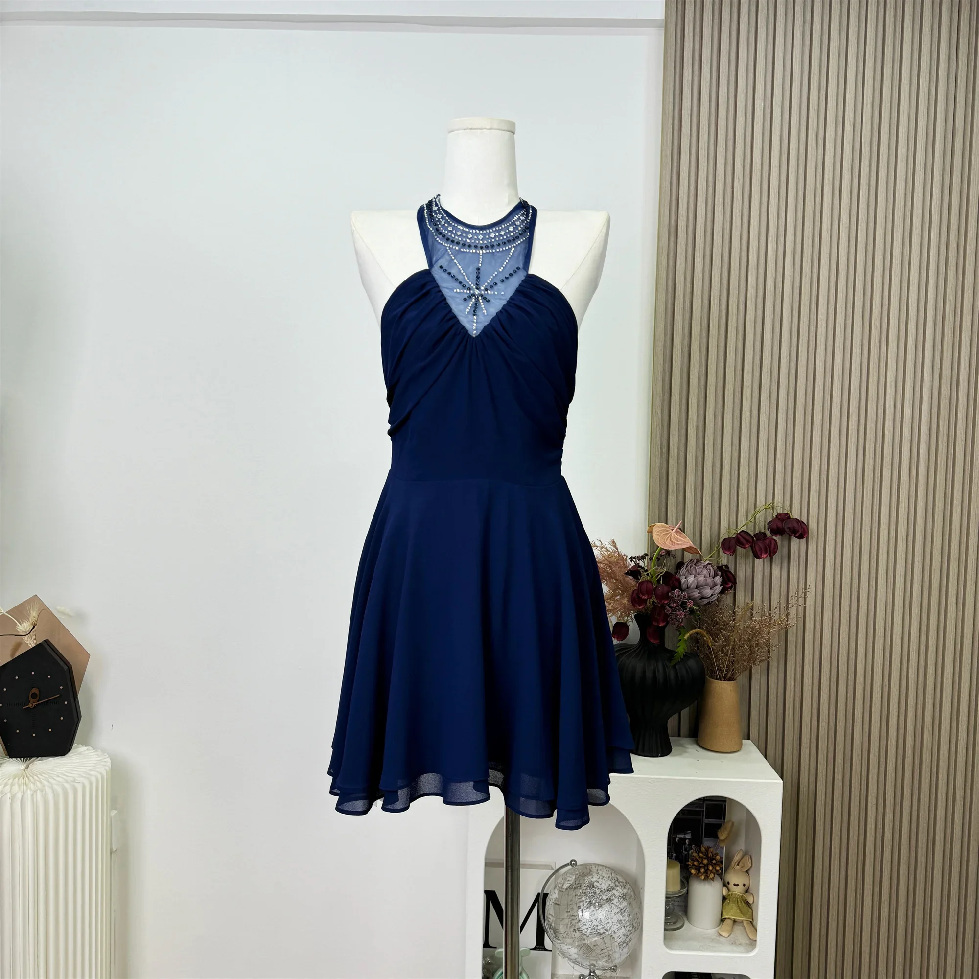 Luxe Rich Lady Blue Spring New Sleeveless Women Dress Mesh Patchwork Hot Drill Hanging Neck Round Neck Dinner Party Dress
Luxe Rich Lady Blue Spring New Sleeveless Women Dress Mesh Patchwork Hot Drill Hanging Neck Round Neck Dinner Party Dress