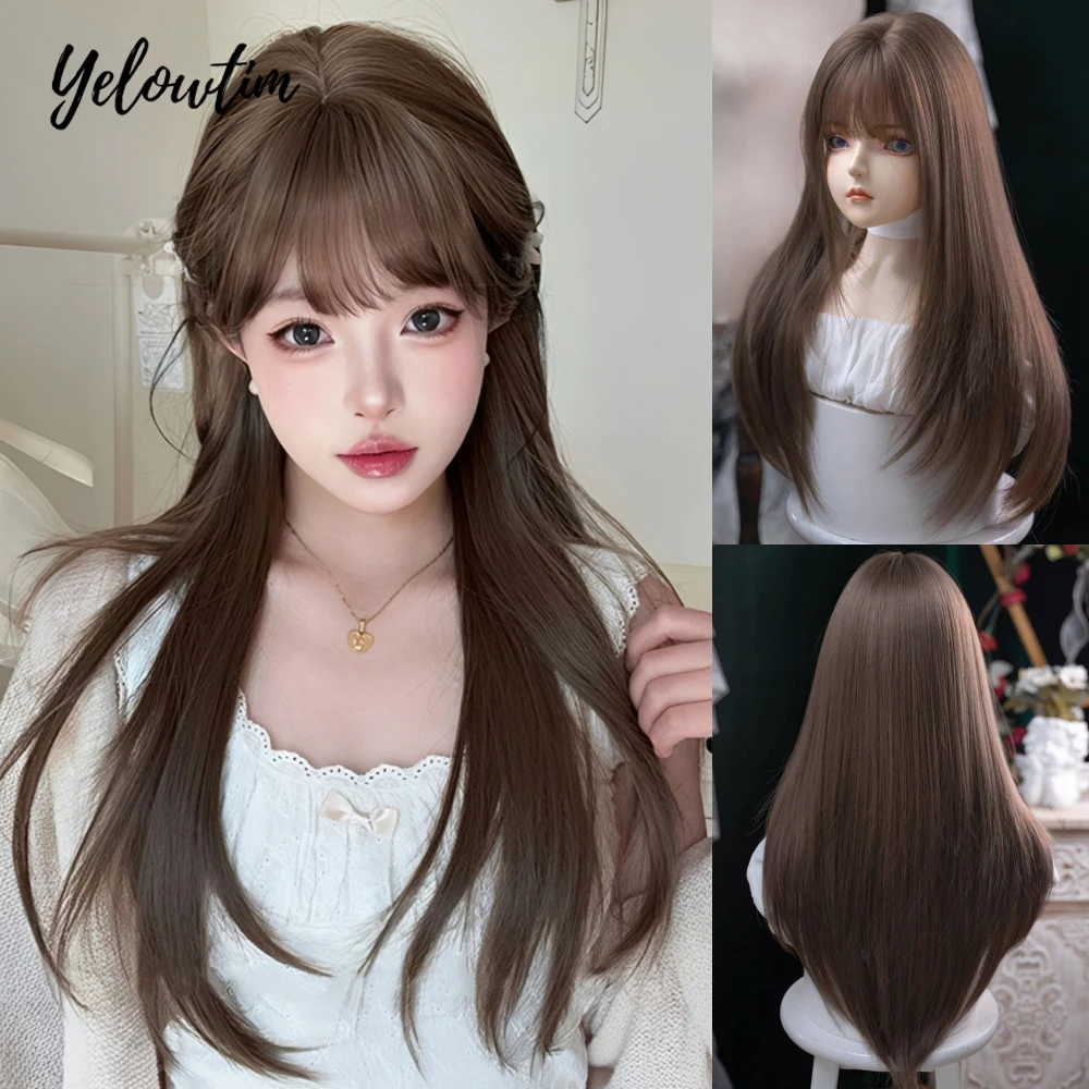YELOWTIM Long Straight Synthetic Wigs with Bangs Brown Black Cosplay Party Lolita Hair Wigs for Women Natural Heat Resistant Wig
YELOWTIM Long Straight Synthetic Wigs with Bangs Brown Black Cosplay Party Lolita Hair Wigs for Women Natural Heat Resistant Wig