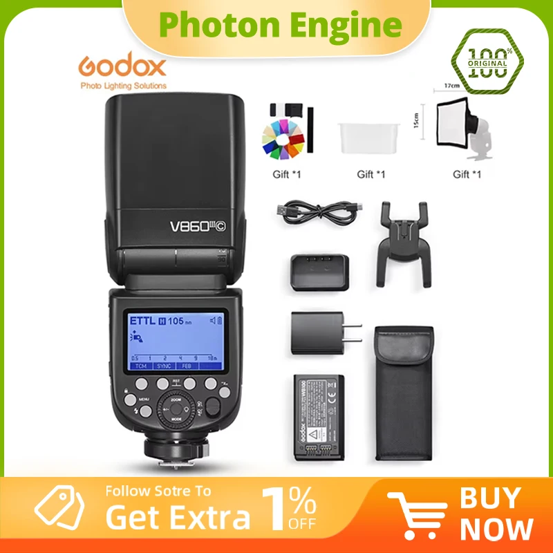 Godox V860III TTL HSS 2.4G Speedlite V860III-C V860III-N V860III-S Camera Flash for Canon Sony Nikon Fuji Olympus Pentax Camera
Godox V860III TTL HSS 2.4G Speedlite V860III-C V860III-N V860III-S Camera Flash for Canon Sony Nikon Fuji Olympus Pentax Camera