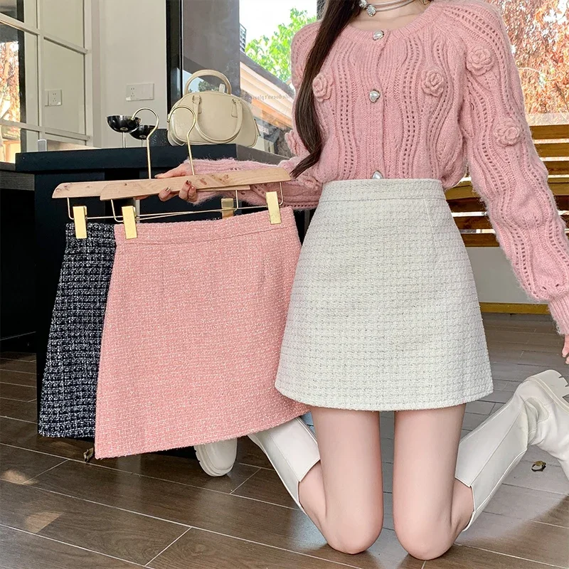 Vintage Sequined A-line Skirts Female New Autumn Winter Woolen Warm Mini Skirts Korean High Waist Chic Hip-covering Slim Skirts
Vintage Sequined A-line Skirts Female New Autumn Winter Woolen Warm Mini Skirts Korean High Waist Chic Hip-covering Slim Skirts