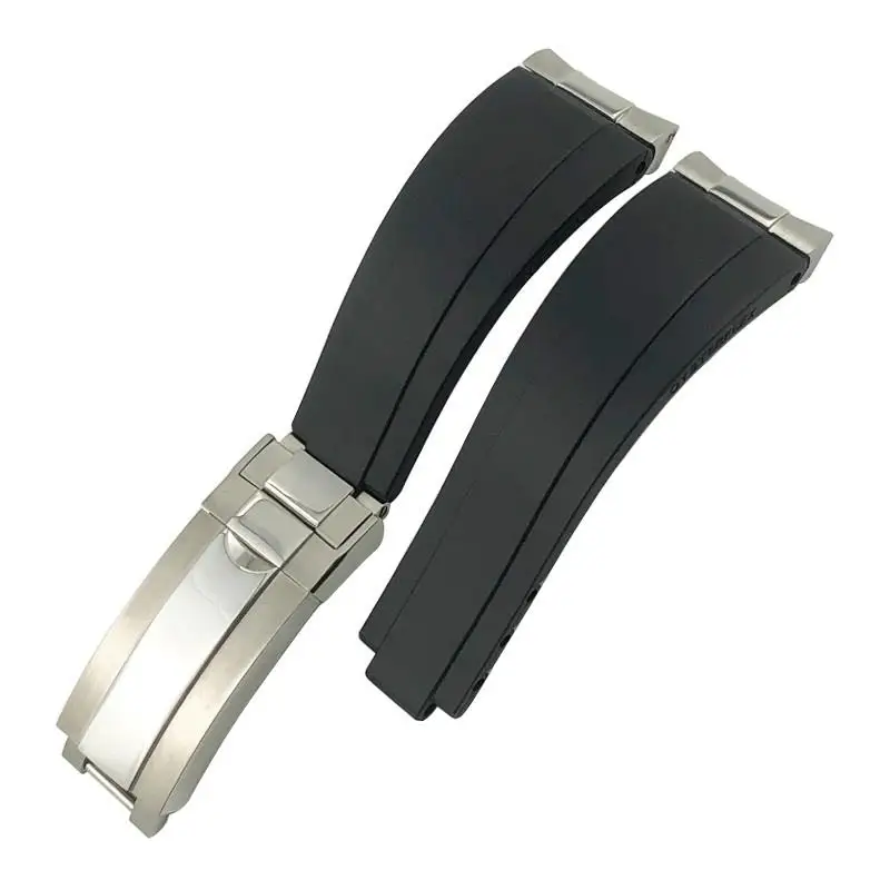 HAODEE Curved End Metal Link Rubber Watchband 20mm For Rolex Daytona GMT Slide Lock Buckle Submariner Silicone Sport Watch Strap
HAODEE Curved End Metal Link Rubber Watchband 20mm For Rolex Daytona GMT Slide Lock Buckle Submariner Silicone Sport Watch Strap