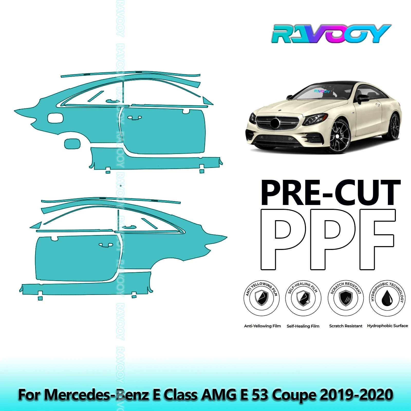 For Mercedes-Benz E Class AMG E 53 Coupe 2019-2020 8.5mil Pre-Cut PPF Door & A/B Pillar Kit TPU Paint Protection Film Set
For Mercedes-Benz E Class AMG E 53 Coupe 2019-2020 8.5mil Pre-Cut PPF Door & A/B Pillar Kit TPU Paint Protection Film Set