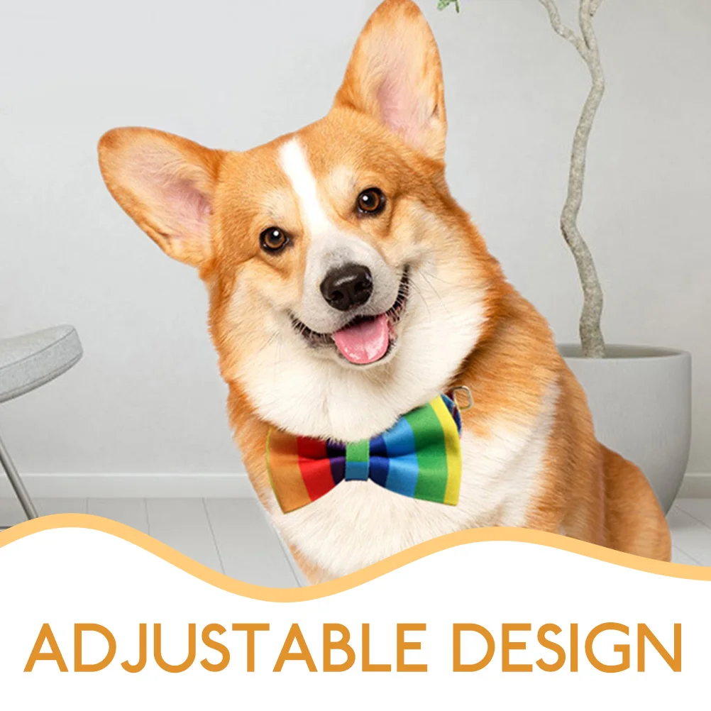 Rainbow Bowknot Pet for Cats Dogs Adjustable Small Dog Collar Rainbow Necklace Animal Cloth Thick Dog Collar Party
Rainbow Bowknot Pet for Cats Dogs Adjustable Small Dog Collar Rainbow Necklace Animal Cloth Thick Dog Collar Party