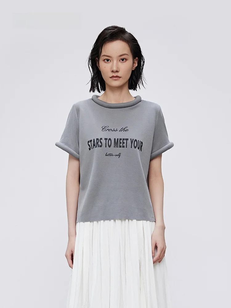 XMOOM Summer New Design Sensation Short Sleeve T-Shirt Cotton Cuffed Sleeve round Neck Short Body Length Polyester Fiber
XMOOM Summer New Design Sensation Short Sleeve T-Shirt Cotton Cuffed Sleeve round Neck Short Body Length Polyester Fiber