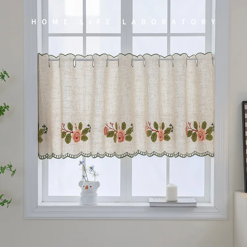 Finished Kitchen Bathroom Window Display Cabinet Curtains Cotton and Linen Half Short Curtains Embroidered Coffee Curtains
Finished Kitchen Bathroom Window Display Cabinet Curtains Cotton and Linen Half Short Curtains Embroidered Coffee Curtains