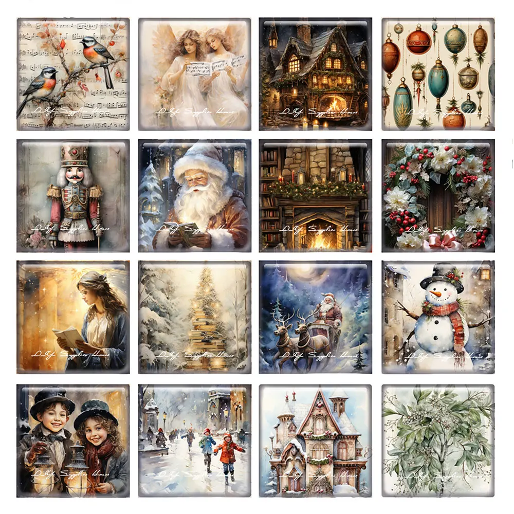 10pcs/lots Christmas X-mas Winter Santa Mary Snowman Kids Angels Square Photo Glass Cabochon Demo Cameo For Diy Jewelry Making
10pcs/lots Christmas X-mas Winter Santa Mary Snowman Kids Angels Square Photo Glass Cabochon Demo Cameo For Diy Jewelry Making