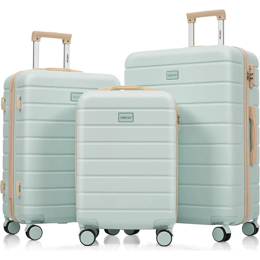 3-Piece ABS Hardshell Spinner Luggage Set with TSA Lock, Grey-Green, 20/24/28 Inches
3-Piece ABS Hardshell Spinner Luggage Set with TSA Lock, Grey-Green, 20/24/28 Inches