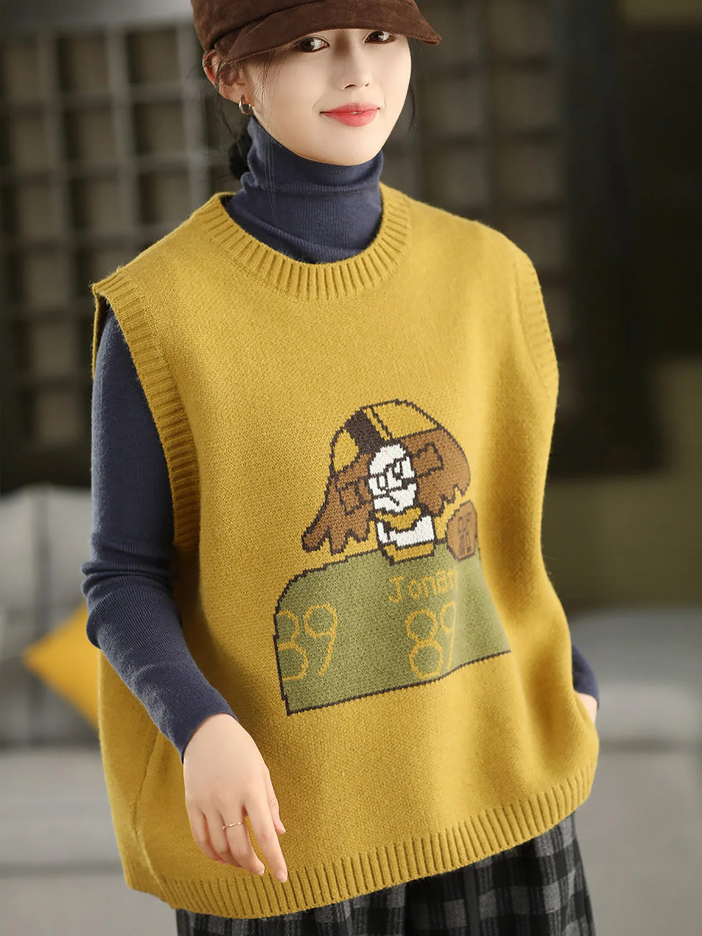 Модный вязаный жилет, женский осенне-зимний новый свободный универсальный многослойный круглый топ без рукавов, модный
Модный вязаный жилет, женский осенне-зимний новый свободный универсальный многослойный круглый топ без рукавов, модный