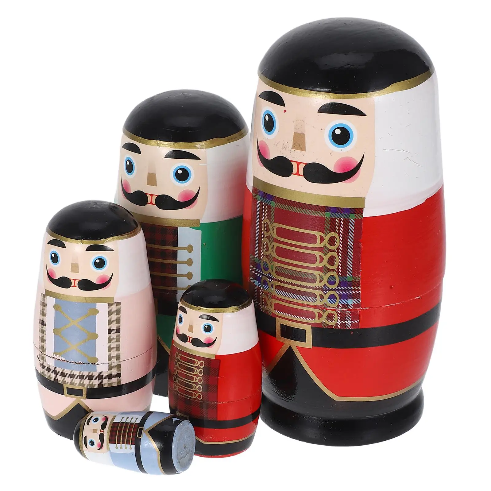 5 Layers Wooden Nesting Dolls Xmas Nutcracker Design Detailed Workmanship Stackable Toys Household Wood Toy Decorative
5 Layers Wooden Nesting Dolls Xmas Nutcracker Design Detailed Workmanship Stackable Toys Household Wood Toy Decorative