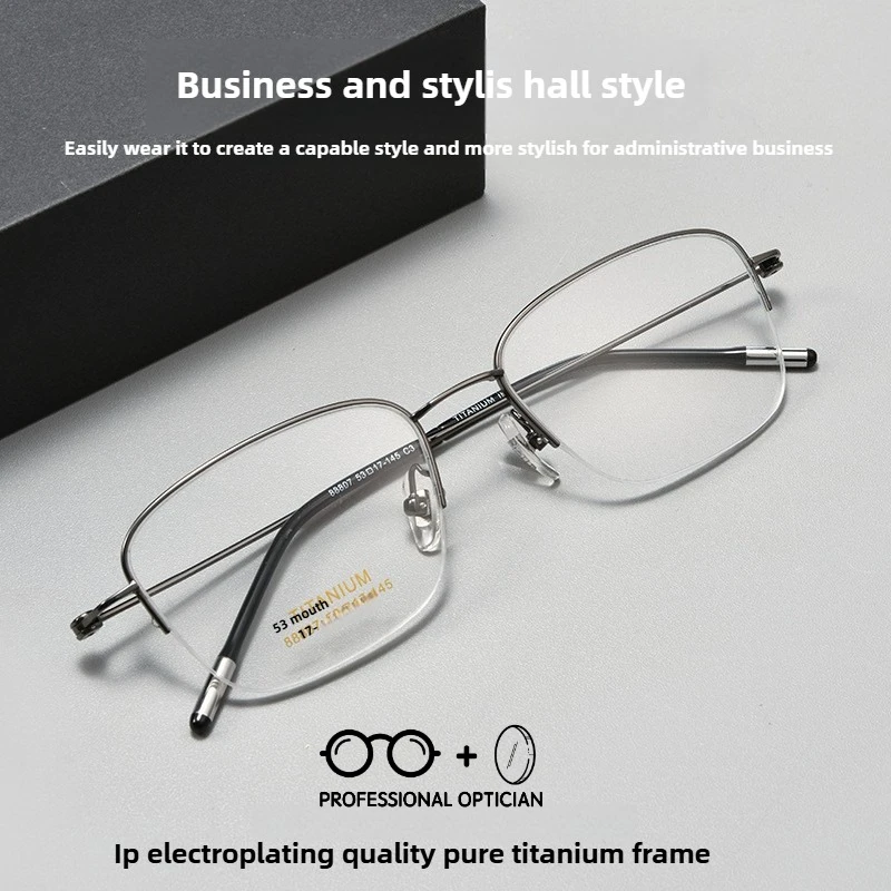 Minimalist Titanium Glasses Men Business Semi-Rim Frame Unisex Ultra Light Prescription Eyewear Prescription Glasses Zenottic
Minimalist Titanium Glasses Men Business Semi-Rim Frame Unisex Ultra Light Prescription Eyewear Prescription Glasses Zenottic