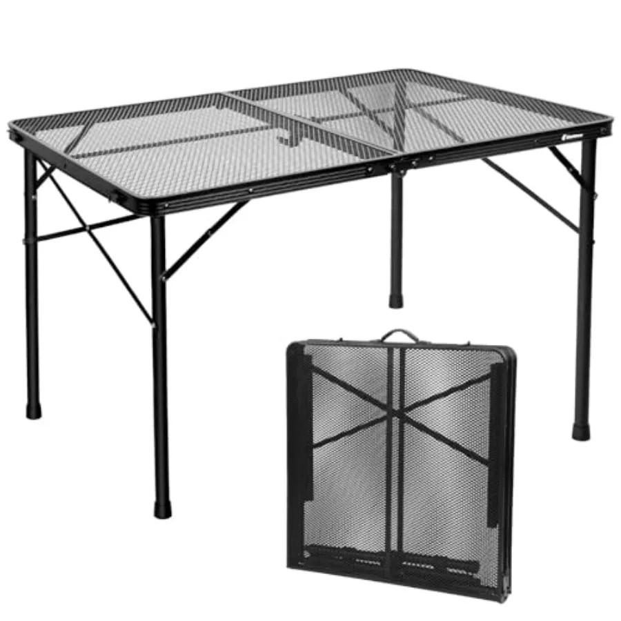 4 ft Folding Table for Camping, BBQ, RV Picnic with Metal Mesh Desktop, Black, Adjustable Height 16.5 26,Fits 48 People, Lightw
4 ft Folding Table for Camping, BBQ, RV Picnic with Metal Mesh Desktop, Black, Adjustable Height 16.5 26,Fits 48 People, Lightw