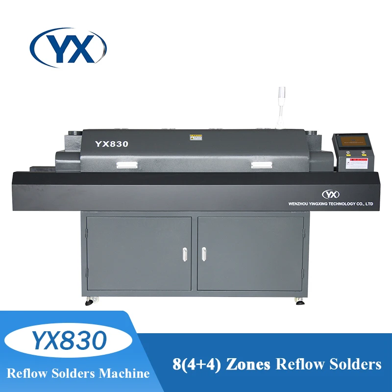 Infrared&Hot Air Reflow Soldering Owen Machine YX830 with 8 Zones Up 4 Down 4 Heating Pick and Place Assembly Production Line
Infrared&Hot Air Reflow Soldering Owen Machine YX830 with 8 Zones Up 4 Down 4 Heating Pick and Place Assembly Production Line