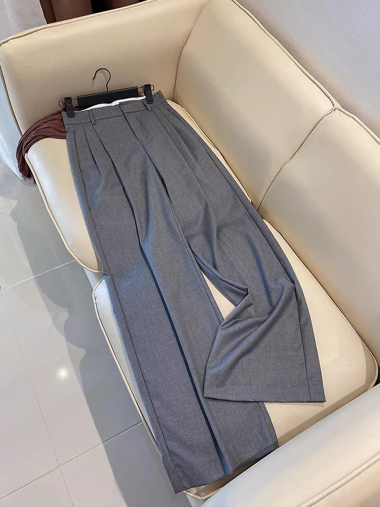 High Waist Slimming Wool Wide Leg Casual Pants Women's Straight Leg Trousers Easy to Wear And Maintain Fashionable Autumn Wear
High Waist Slimming Wool Wide Leg Casual Pants Women's Straight Leg Trousers Easy to Wear And Maintain Fashionable Autumn Wear