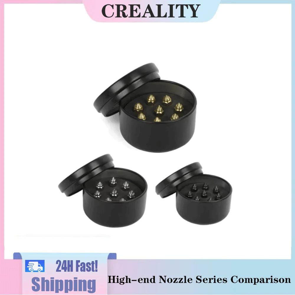 CREALITY High-End Nozzle Kit 8pcs/Set 0.25mm/0.4mm/0.6mm/0.8mm - Brass Copper Alloy Hardened Steel for Precision 3D Printing
CREALITY High-End Nozzle Kit 8pcs/Set 0.25mm/0.4mm/0.6mm/0.8mm - Brass Copper Alloy Hardened Steel for Precision 3D Printing