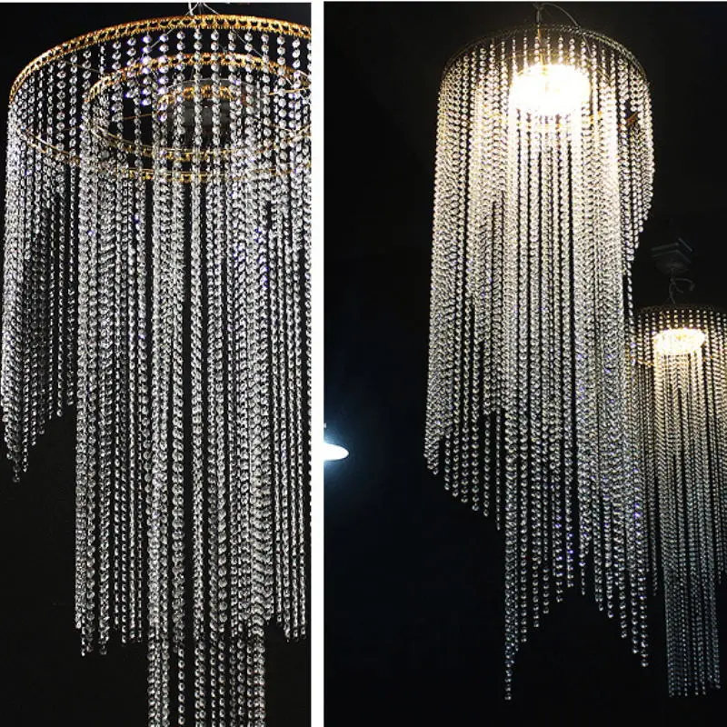 Luxury Crystal Chandelier Ring Ceiling Skyscraper Iron Circle Hangings Wedding Hall Stage Backdrops Decoration Bead Line Curtain
Luxury Crystal Chandelier Ring Ceiling Skyscraper Iron Circle Hangings Wedding Hall Stage Backdrops Decoration Bead Line Curtain