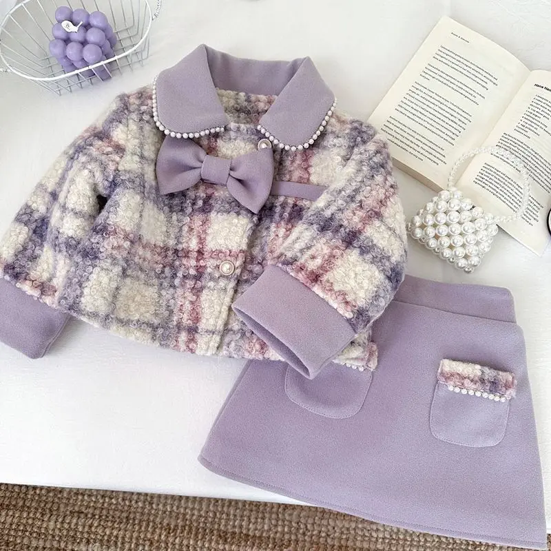 Autumn Winter Sets Thick Kids Clothes Childrens Princess 2Pcs Suit Fashion Baby Girls Warm Purple Coat+Short skirt Elegance Warm
Autumn Winter Sets Thick Kids Clothes Childrens Princess 2Pcs Suit Fashion Baby Girls Warm Purple Coat+Short skirt Elegance Warm