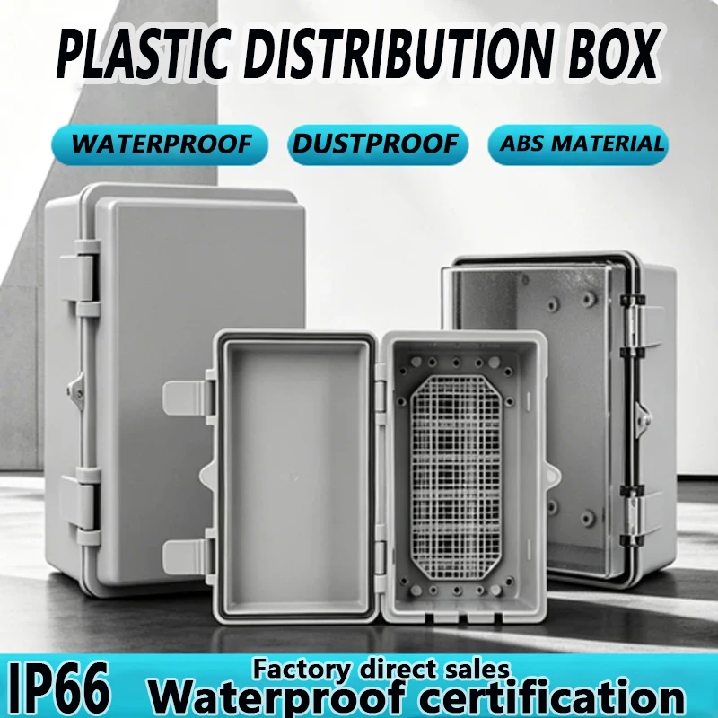 IP66 type outdoor electronic box-type instrument hinged box Gray/Transparent cover protective enclosure waterproof junction box
IP66 type outdoor electronic box-type instrument hinged box Gray/Transparent cover protective enclosure waterproof junction box