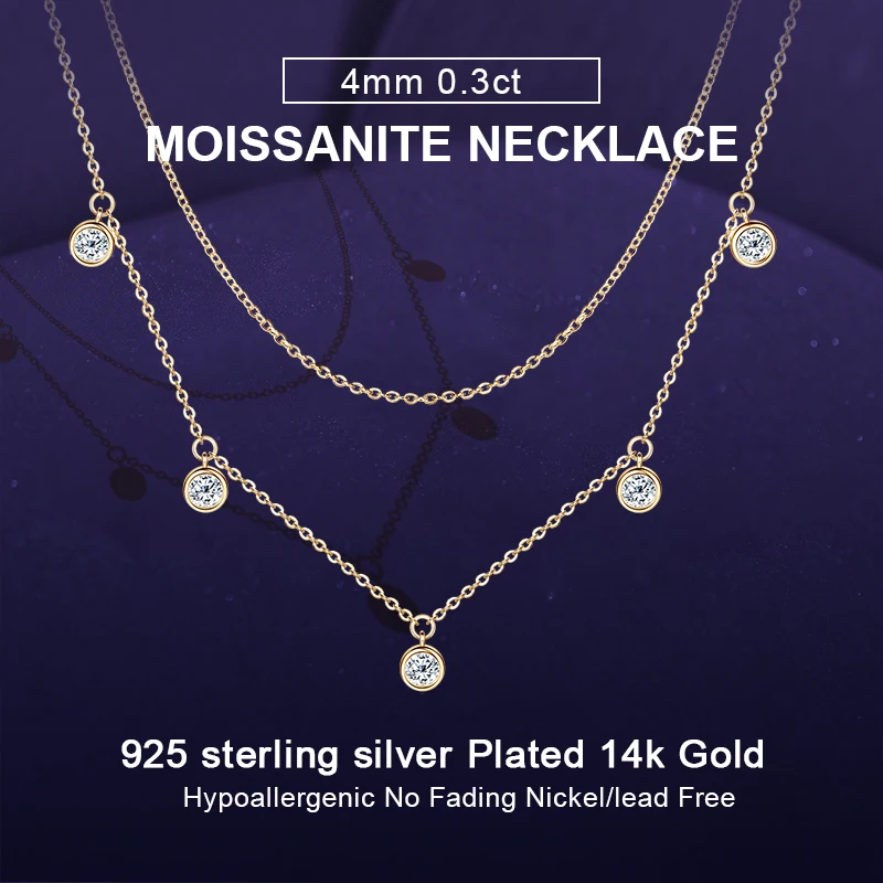 IOGOU настоящее 4 мм 1,5 карата D муассанит двухслойное ожерелье для женщин 925 серебряная цепочка ожерелья модный воротник ювелирные изделия подарок 
IOGOU настоящее 4 мм 1,5 карата D муассанит двухслойное ожерелье для женщин 925 серебряная цепочка ожерелья модный воротник ювелирные изделия подарок