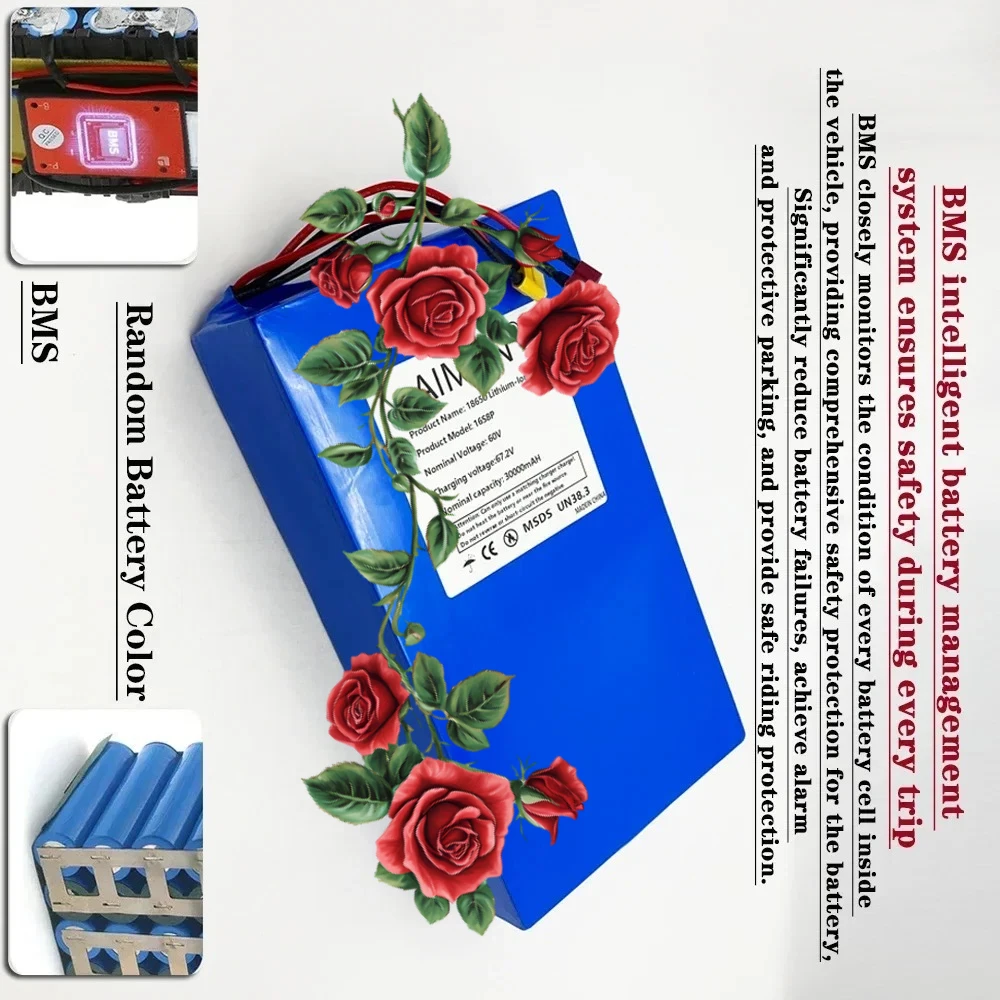 18650 Lithium-ion 60V Rechargeable Battery 30000mAh16S8P Battery Pack 30Ah With BMS For Electric Scooter Battery
18650 Lithium-ion 60V Rechargeable Battery 30000mAh16S8P Battery Pack 30Ah With BMS For Electric Scooter Battery