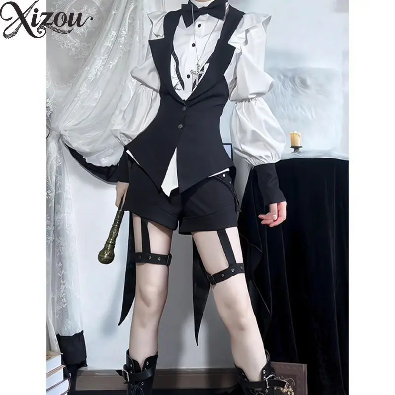 Prince Gothic Style Lolita Long Sleeve Shirt with Casual Vest and Shorts Vest Straight Guy Costume Women's Three-piece Set
Prince Gothic Style Lolita Long Sleeve Shirt with Casual Vest and Shorts Vest Straight Guy Costume Women's Three-piece Set